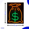 Neon Lamp - Geldzak - Dollar - Incl. Ophanghaakjes - Neon Sign - Neon Verlichting - Neon Led Lamp - Wandlamp