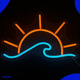 Neon Lamp - Golf Zonsondergang - Dimbaar - Incl. Ophanghaakjes - Neon Sign - Neon Verlichting - Neon Led Lamp - Wandlamp