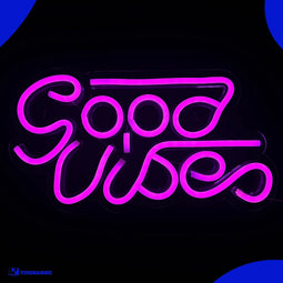 Neon Lamp - Good Vibes Roze - Incl. Ophanghaakjes - Neon Sign - Neon Verlichting - Neon Led Lamp - Wandlamp