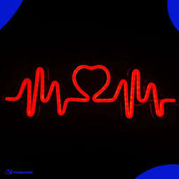Neon Lamp - Hartslag Rood - Incl. Ophanghaakjes - Neon Sign - Neon Verlichting - Neon Led Lamp - Wandlamp