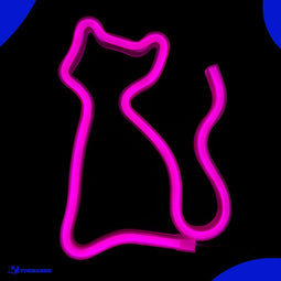 Neon Lamp - Kat Roze - USB of Batterijen - Neon Verlichting - Neon Led Lamp - Neon Wandlamp