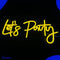 Neon Lamp - Let's Party Geel - Incl. Ophanghaakjes - Neon Sign - Neon Verlichting - Neon Led Lamp - Wandlamp
