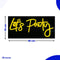 Neon Lamp - Let's Party Geel - Incl. Ophanghaakjes - Neon Sign - Neon Verlichting - Neon Led Lamp - Wandlamp