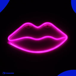 Neon Lamp - Lippen Roze - Incl. 3 Batterijen - Neon Verlichting - Neon Led Lamp - Neon Wandlamp