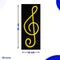 Neon Lamp - Muzieknoot Geel - Incl. Ophanghaakjes - Neon Sign - Neon Verlichting - Neon Led Lamp - Wandlamp