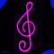 Neon Lamp - Muzieknoot Roze - Incl. Ophanghaakjes - Neon Sign - Neon Verlichting - Neon Led Lamp - Wandlamp