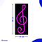 Neon Lamp - Muzieknoot Roze - Incl. Ophanghaakjes - Neon Sign - Neon Verlichting - Neon Led Lamp - Wandlamp