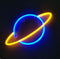 Neon Lamp - Planeet Blauw / Geel - USB of Batterijen - Neon Verlichting - Neon Led Lamp - Neon Wandlamp