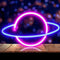 Neon Lamp - Planeet Roze / Blauw - USB of Batterijen - Neon Verlichting - Neon Led Lamp - Neon Wandlamp