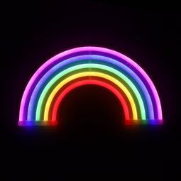 Neon Lamp - Regenboog - USB of Batterijen - Neon Verlichting - Neon Led Lamp - Neon Wandlamp