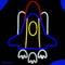 Neon Lamp - Ruimteschip - Incl. Ophanghaakjes - Neon Sign - Neon Verlichting - Neon Led Lamp - Wandlamp