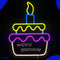 Neon Lamp - Taart - Happy Birthday - Dimbaar - Incl. Ophanghaakjes - Neon Sign - Neon Verlichting - Neon Led Lamp - Wandlamp