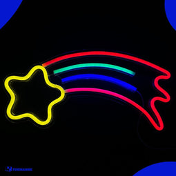 Neon Lamp - Vallende Ster - Incl. Ophanghaakjes - Neon Sign - Neon Verlichting - Neon Led Lamp - Wandlamp