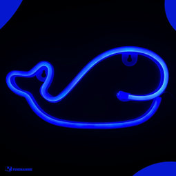 Neon Lamp - Walvis Blauw - Incl. 3 Batterijen - Neon Verlichting - Neon Led Lamp - Neon Wandlamp