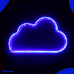 Neon Lamp - Wolk Blauw - Incl. 3 Batterijen - Neon Verlichting - Neon Led Lamp - Neon Wandlamp