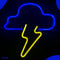 Neon Lamp - Wolk Bliksem Blauw / Geel - Incl. Ophanghaakjes - Neon Sign - Neon Verlichting - Neon Led Lamp - Wandlamp