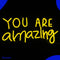 Neon Lamp - You Are Amazing Geel - Incl. Ophanghaakjes - Neon Sign - Neon Verlichting - Neon Led Lamp - Wandlamp