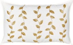 NERIUM - Sierkussen - Wit/Goud - 30 x 50 cm - Katoen