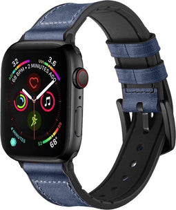 iMoshion Echt lederen bandje voor de Apple Watch Series 1 / 2 / 3 / 4 / 5 / 6 / 7 / 8 / 9 / SE / Ultra (2) - 42 / 44 / 45 / 49 mm - Blauw