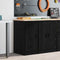 vidaXL - Garagekast - 40x51x85 - cm - massief - grenenhout - zwart