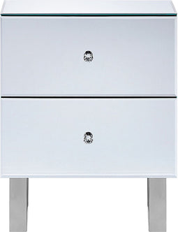 NESLE - Nachtkastje - Zilver - Glas