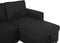 NESNA - Hoekslaapbank - Zwart - Linkerzijde - 228 cm - Polyester
