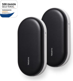Netatmo Intelligente bediening voor airconditioning, compatibel met alle verbonden airconditioners en warmtepompen - energiebesparend - werkt met Alexa, Google Assistant, Siri - Zwart - Duo Pack