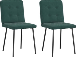 vidaXL - Eetkamerstoelen - 2 - st - fluweel - donkergroen