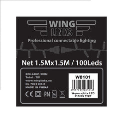 Netverlichting 100 L 1,5 x 1,5m Kerstverlichting excl. aansluitsnoer