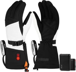 Saaf Verwarmde Handschoenen Wit - 3 Warmtestanden - 68°C - Inclusief 2x 2700mAh Powerbanks - Maat S