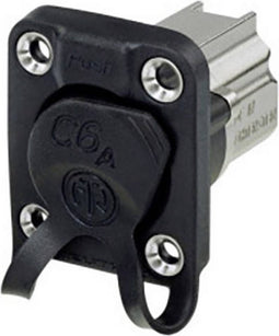 Neutrik Doorvoer-inbouwbus NE8FDX-Y6-W Bus, inbouw Aantal polen 8P8C Zwart 1 stuk(s)