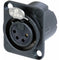 Neutrik NC4FD-LX-B XLR-connector Flensbus, contacten recht Aantal polen: 4 Zwart 1 stuk(s)