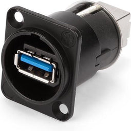 Neutrik - Neutrik - Omkeerbare Usb 3.0-Adapter (Type Usb A En Usb B) - Vernikkelde Behuizing Type D (NAUSB3B)