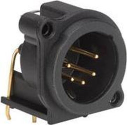 Neutrik - Neutrik - Xlr Receptacle Mounting Connector, 5-Pin Male, Vertical Pcb Mount (NC5MAV)