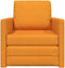 vidaXL - Vloersofa - Bed - 2-in-1 - Donker - Geel - 74x77x81 - cm - Stof