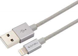 nevox 1530, 2 m, Lightning, USB A, Grijs, Zilver, Recht, Recht