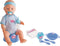 New Born Baby - Babypop - 43 cm - slapende ogen - blauw - drink en plasfunctie - babypop
