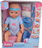 New Born Baby - Babypop - 43 cm - slapende ogen - blauw - drink en plasfunctie - babypop