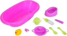 New Born Baby Poppenbadje met Accessoires.