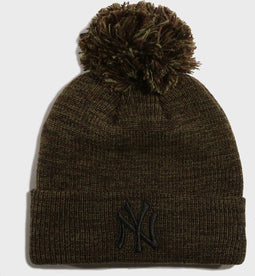 New Era Beanie / Muts - NY Yankees Muts - Groen Melange - Cuff Knit - Winter '23 Collection - New York Yankees Beanie - Muts Heren - Muts Dames - Mutsen