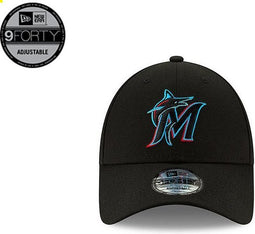 New Era Cap - Miami Marlins Cap - Sportcap - Zwart - One size - Verstelbaar - New Era Caps - 9Forty - Pet Heren - Pet Dames - Petten - Caps - Pet