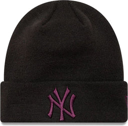 New Era - New York Yankees League Essential Black Cuff Knit Beanie Hat