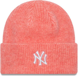 New Era - New York Yankees Womens Pastel Pink Wide Cuff Knit Beanie Hat