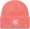 New Era - New York Yankees Womens Pastel Pink Wide Cuff Knit Beanie Hat