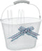 New Looxs Asti Girls Fietsmand Kinderfiets - Wit - Mand voor Fiets - Mandje met Hengsel en Strik - 8 liter