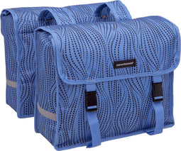 New Looxs Fiori Alma - Dubbele Fietstas - Geschikt voor elke Bagagedrager - Ook voor Elektrische Fietsen - 30 L - Blauw