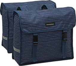 New Looxs Fiori Double Nomi Dubbele Fietstas - 30 liter - Blauw
