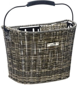 New Looxs Lombok Rotan Look Afneembare Fietsmand Stuur - 19 liter - Grijs