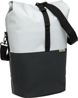 New Looxs Nyborg Single - Fietstas Enkel - Afneembare Schoudertas - 13 inch Laptopvak - Waterdicht Polyester - 17 liter - Zwart & Grijs