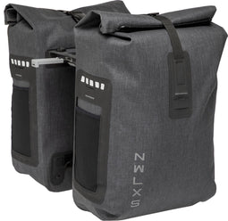 New Looxs Varo Double - Dubbele Fietstas - Geschikt voor Elektrische Fietsen - 100% Waterdicht - Geïntegreerde MIK Adapter - 40 Liter - Grijs